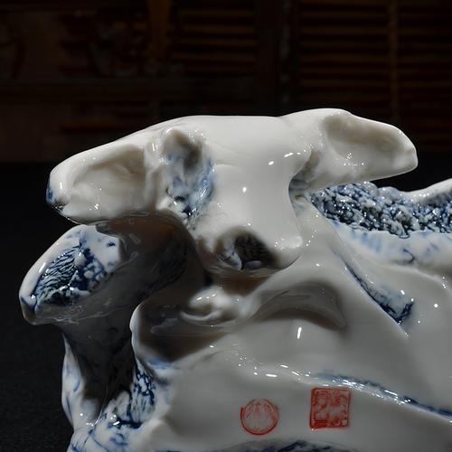 东方泥土 德化白瓷雕塑艺术品 办公室桌面摆件/紫气东来 d50-111产品