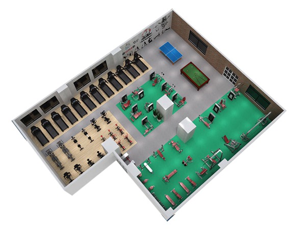1000平方健身房配置方案-广西333体育健身器材有限公司