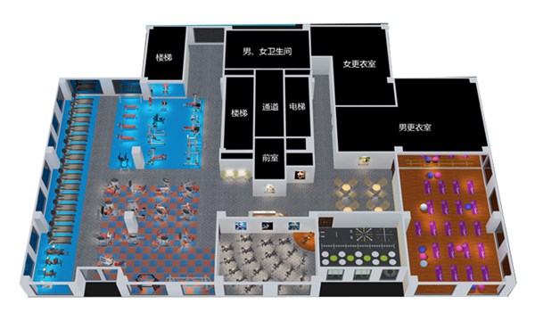 1500平方健身房配置方案-广西333体育健身器材有限公司