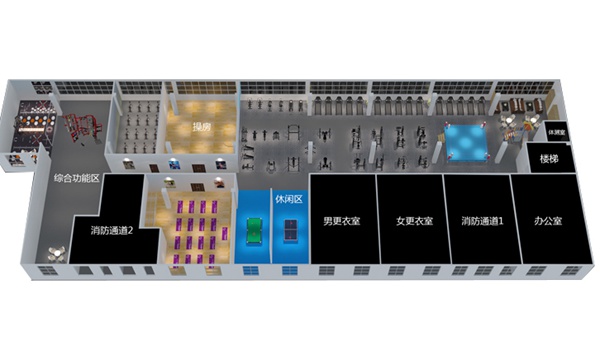 2000平方健身房配置方案-广西333体育健身器材有限公司