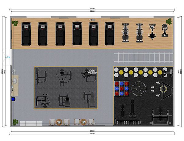 120平方健身房配置方案-广西333体育健身器材有限公司