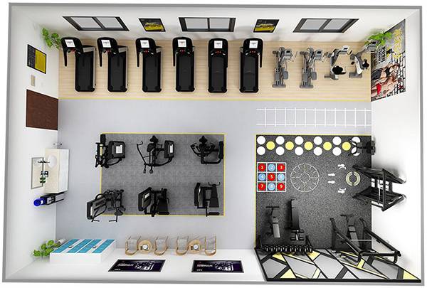 120平方健身房配置方案-广西333体育健身器材有限公司