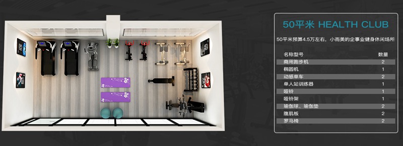 50平方健身室-333健身器材企事业健身解决方案